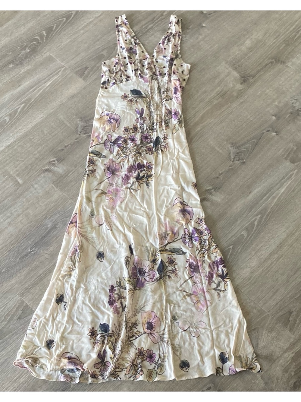 Free People Never Too Late Floral Lace-Up Back Maxi Dress - Picture 2 of 4